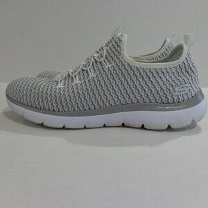Skechers Women's Memory Foam Gray/White Mesh Athletic Shoes‎ Size 9 M